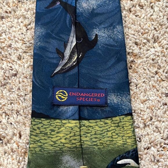 Endangered Species Killer Whale Orca Silk Neck Tie 90’s - Picture 4 of 5